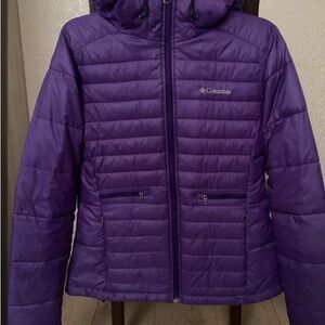 Columbia Powder Pillow Hybrid Omni-Shield Hooded Full Zip Womens Purple
